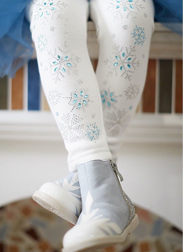 Frozen-stijl legging met glittersteentjes