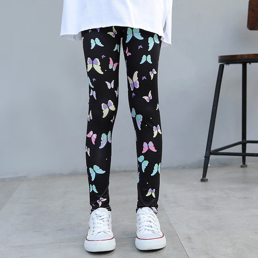 Legging zwart met gekleurde vlinders voor meisjes