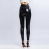 Zwarte leder look legging
