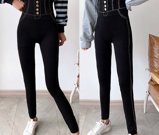 Zwarte jeanslook legging
